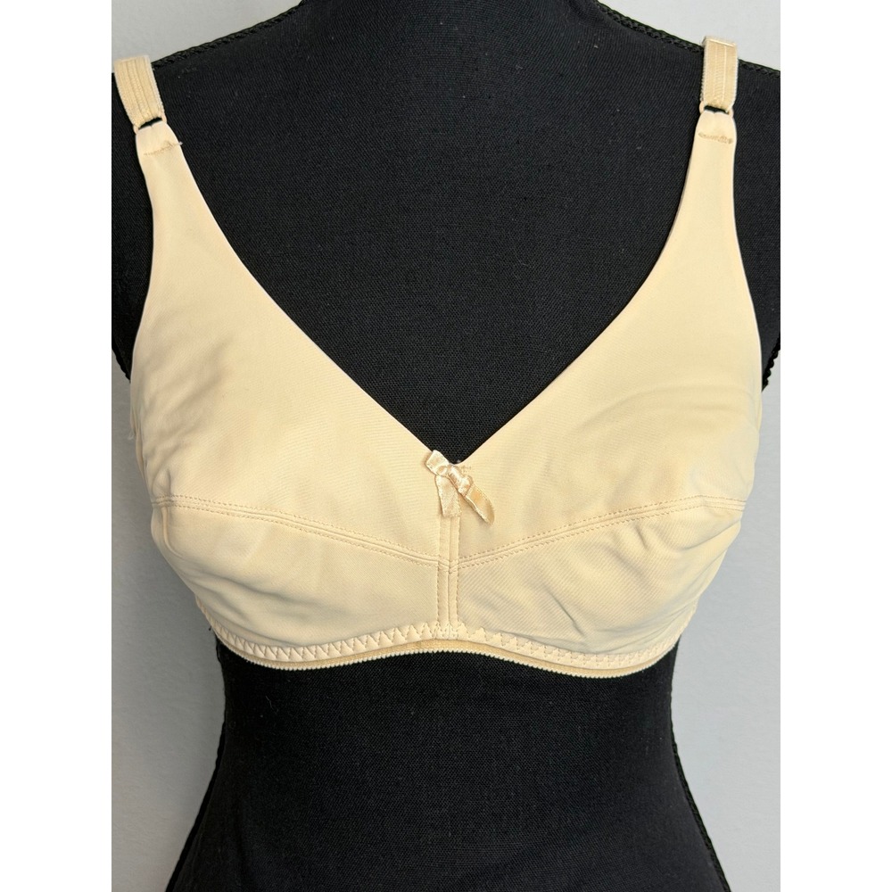 Vintage Warner's The Real McCoy Bra Style 1295 Beige Nude Wire Free 34/35 C - Picture 2 of 6